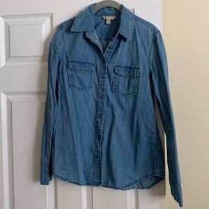 Soft denim button down